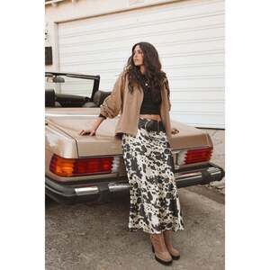 12th Tribe Kacey Cowhide Maxi Skirt Size MM